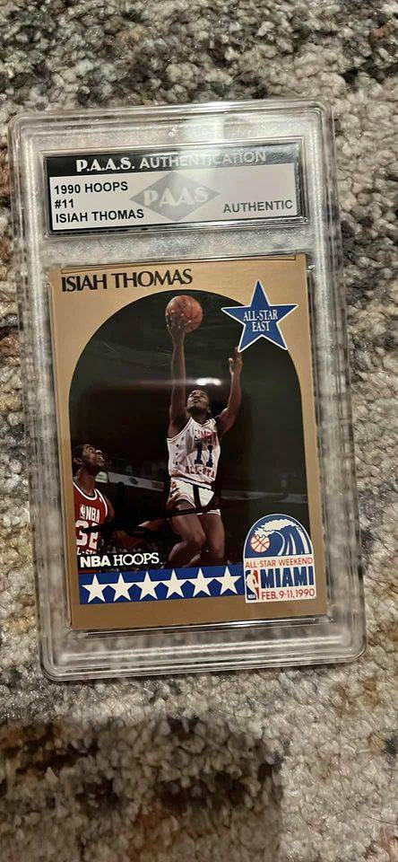 Isiah Thomas 1990 NBA Hoops #11 All-Star Detroit Pistons Card PAAS Authentic by Price Is Right Miami