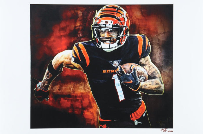 Ja'Marr Chase - Bengals - Joshua Barton Signed LE 12x18 Lithograph #/500 (PA) by Price Is Right Miami