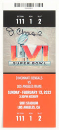 Ja'Marr Chase Signed Super Bowl LVI Commemorative Ticket (PIA) Cincinnati Bengals vs Los Angeles Rams by Price Is Right Miami