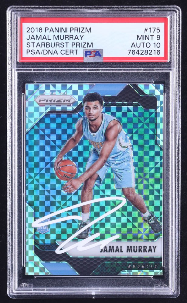 Jamal Murray Signed 2016-17 Panini Prizm Prizms Starburst #175 RC (PSA 9 | Autograph Grade 10) by Price Is Right Miami