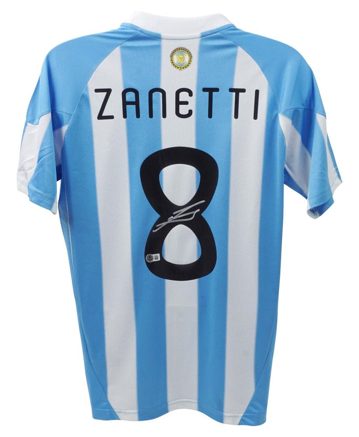 Javier Zanetti Signed Argentina National Team Jersey (Beckett) by Price Is Right Miami