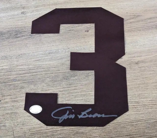 Jim Brown Autographed number decal with coa by Price Is Right Miami