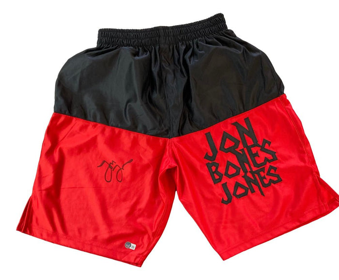 Jon Jones Signed MMA Trunks (Beckett) Beckett Witnessed by Price Is Right Miami