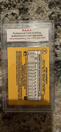 Jose Canseco 1987 Donruss Rookie Oakland Athletics MLB Card PAAS 8.5 by Price Is Right Miami