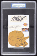 Kareem Abdul-Jabbar, Magic Johnson & Pat Riley Signed Showtime Lakers 4x6 (3) Cut Collage (PSA) by Price Is Right Miami