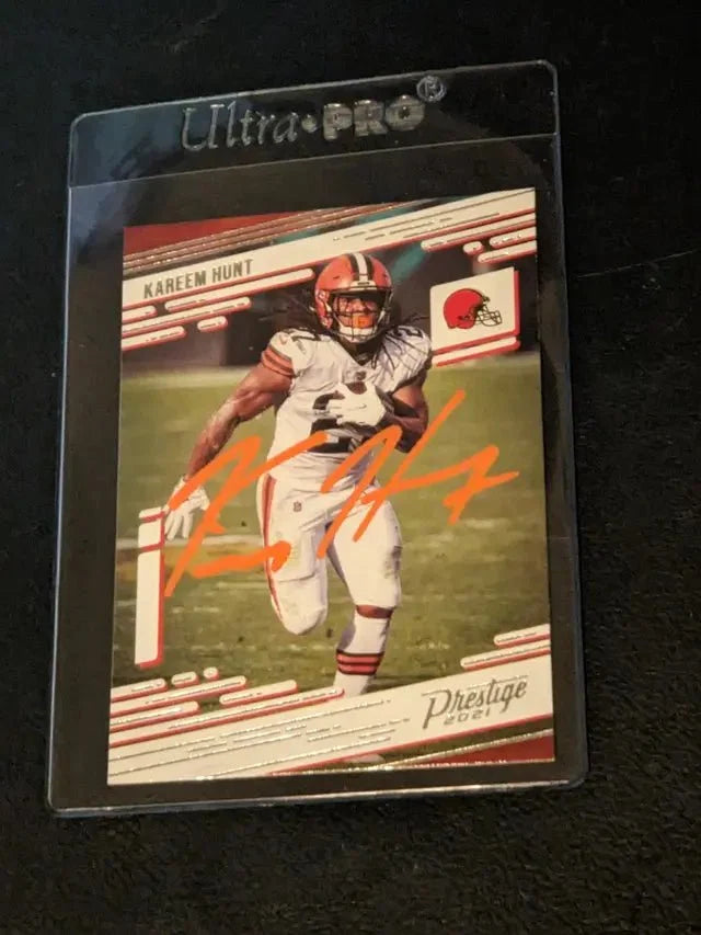 Kareem Hunt Cleveland Browns autographed card w/coa by Price Is Right Miami