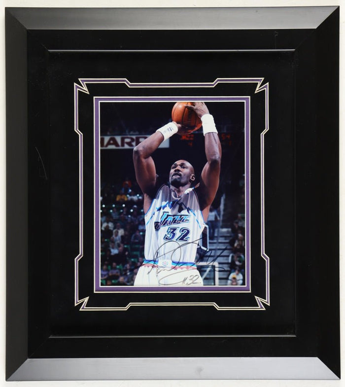 Karl Malone Signed Jazz Custom Framed Photo Display (Beckett) by Price Is Right Miami