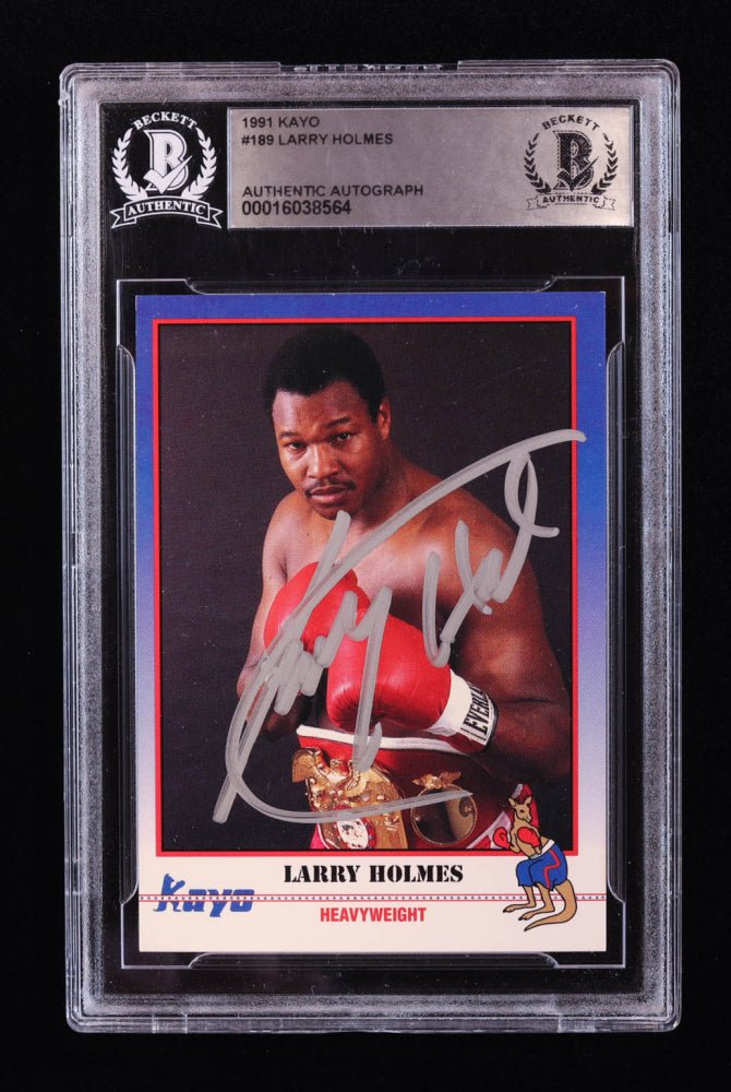 Larry Holmes Signed 1991 Kayo #189 (BGS) by Price Is Right Miami