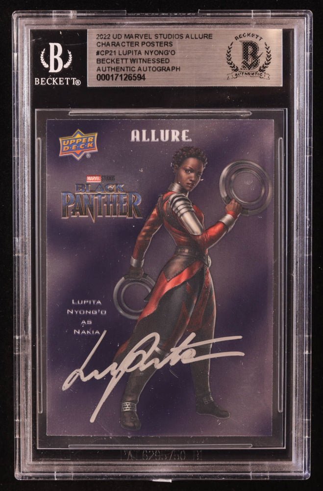 Lupita Nyong'o Signed 2022 UD Marvel Allure #CP21 (BGS) by Price Is Right Miami