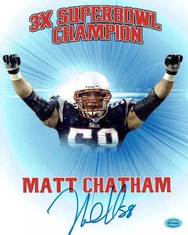 Matt Chatham New England Patriots Autographed 8x10 Photo Full Time coa by Price Is Right Miami