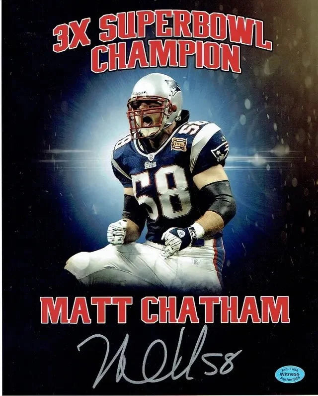 Matt Chatham New England Patriots Autographed 8x10 Photo Full Time coa by Price Is Right Miami