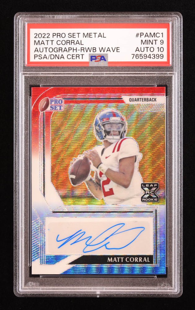 Matt Corral 2022 Pro Set Metal Auto #PAMC1 RC, 2/7 (PSA 9) by Price Is Right Miami