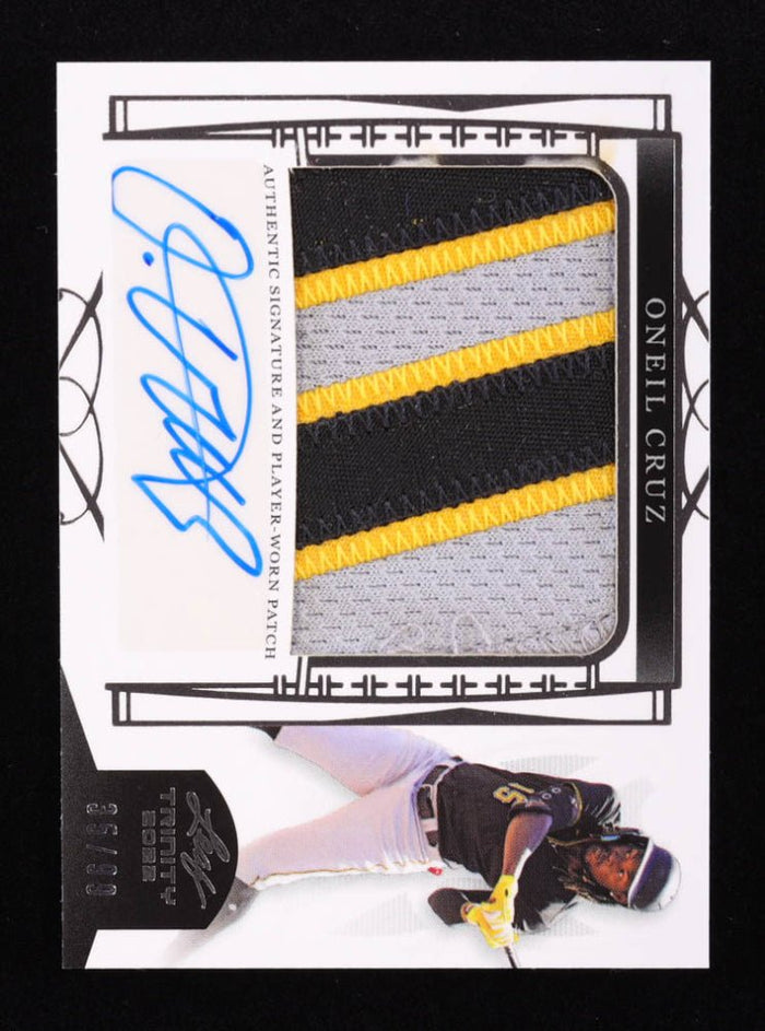 Oneil Cruz 2022 Leaf Trinity Patch Autographs Silver Foil #PAOC1 RC #35/99 by Price Is Right Miami