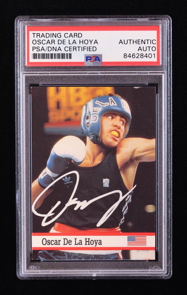 Oscar de la Hoya Signed 1993 Fax Pax World of Sport #29 (PSA) by Price Is Right Miami