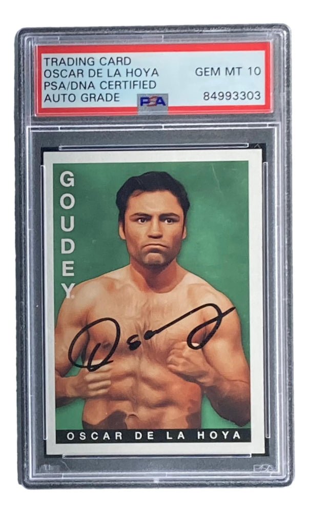 Oscar De La Hoya Signed 2015 UD Goodwin #27 (PSA 10) by Price Is Right Miami