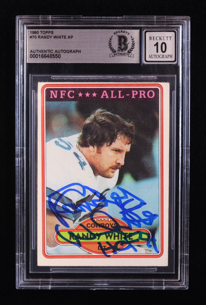 Randy White Signed 1980 Topps #70 AP Inscribed "HOF 94" (BGS | Auto 10) by Price Is Right Miami