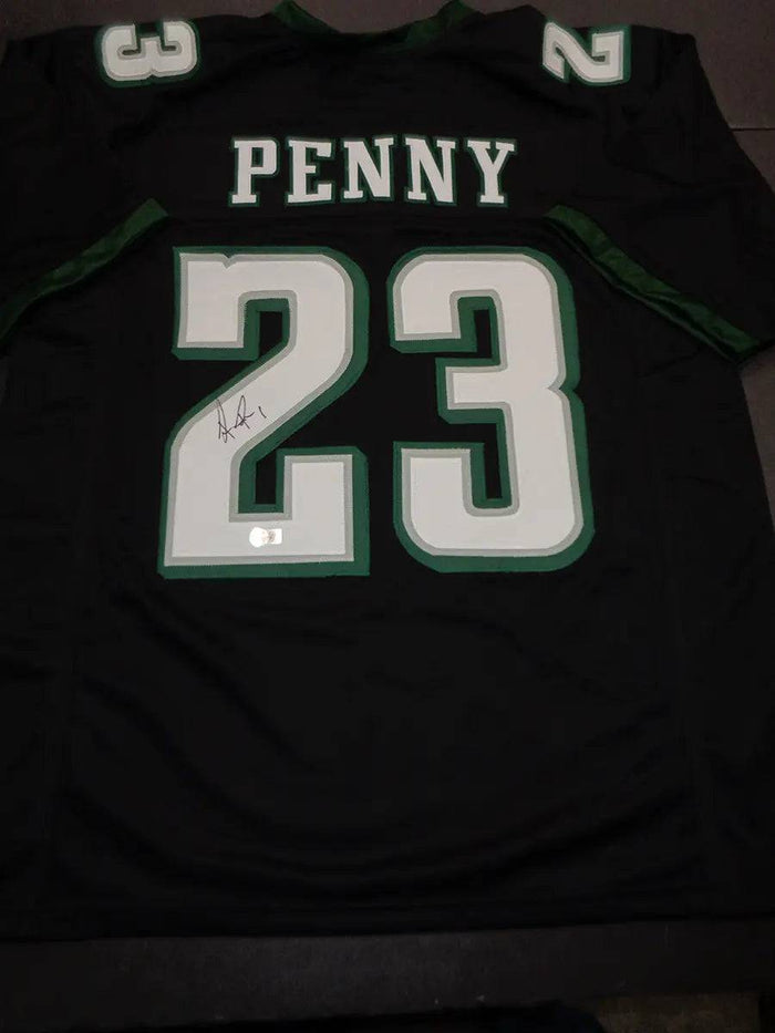 Rashaad Penny Philadelphia Eagles Autographed Custom Football Jersey Beckett Hologram by Price Is Right Miami