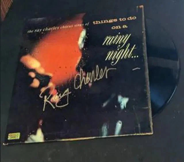 Ray Charles Autographed Rainy Night Album Cover (COA) by Price Is Right Miami