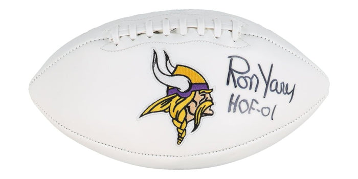 Ron Yary Signed Vikings Logo Football Inscribed "HOF-01" (JSA) by Price Is Right Miami
