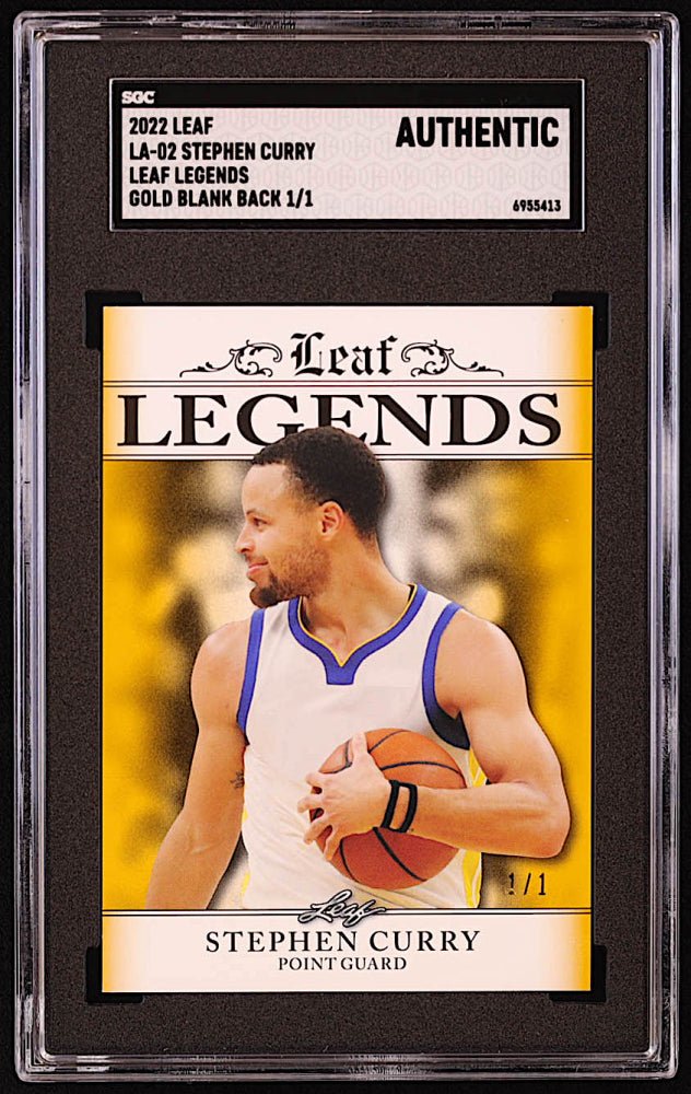 Stephen Curry 2022 Leaf Legends Gold Blank Back #LA02 #1/1 (SGC Authentic) by Price Is Right Miami
