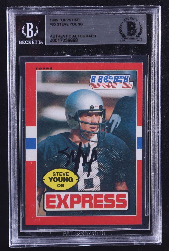 Steve Young Signed 1985 Topps USFL #65 RC (BGS) Rookie Card by Price Is Right Miami