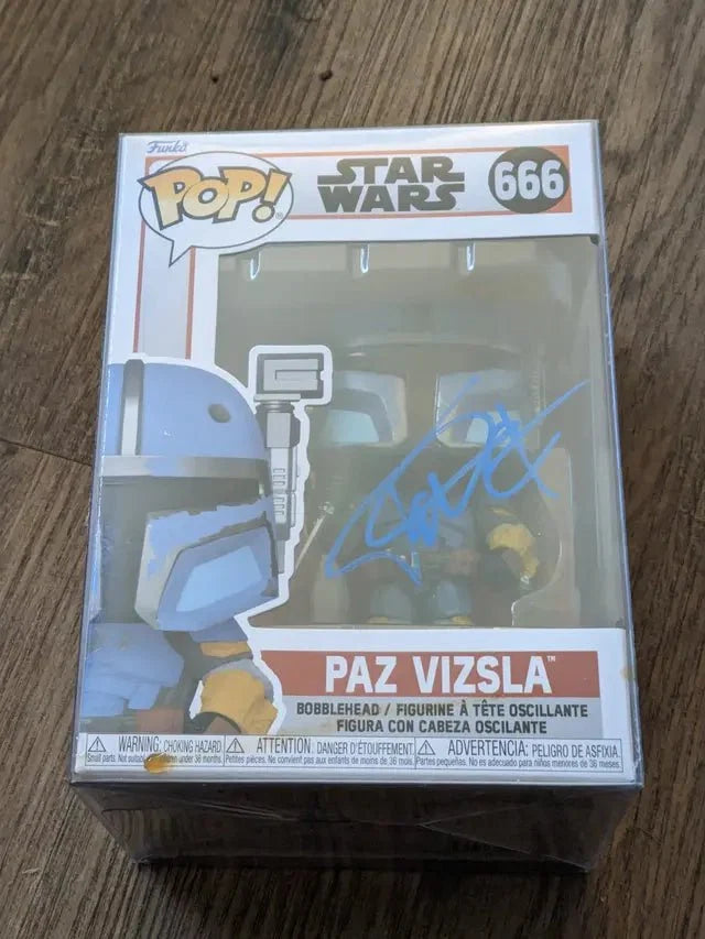 Tait Fletcher Signed Paz Vizsla Funko Pop #666, Star Wars (COA) by Price Is Right Miami