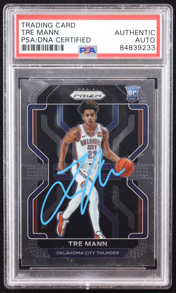 Tre Mann Signed 2021-22 Panini Prizm #274 RC (PSA) by Price Is Right Miami