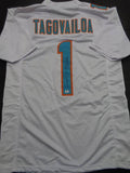 Tua Tagovailoa Miami Dolphins Autographed Custom Football Jersey GA coa by Price Is Right Miami