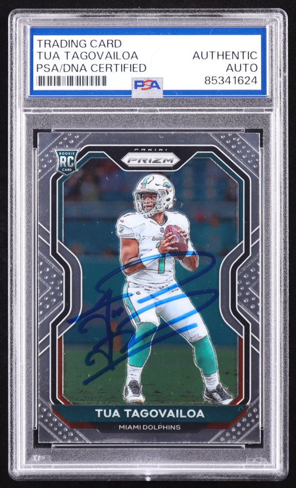 Tua Tagovailoa Signed 2020 Panini Prizm #339 RC (PSA) by Price Is Right Miami