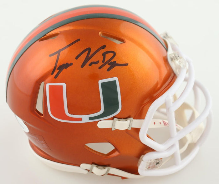 Tyler Van Dyke Signed Miami Hurricanes Flash Alternate Speed Mini Helmet (JSA) by Price Is Right Miami