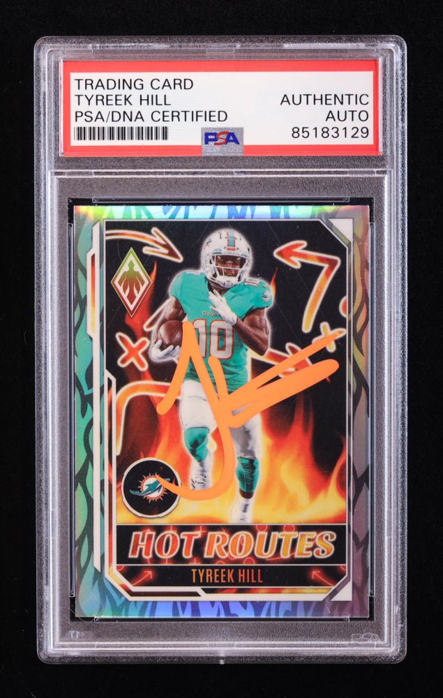 Tyreek Hill Signed 2022 Panini Phoenix Hot Routes #13 (PSA) by Price Is Right Miami