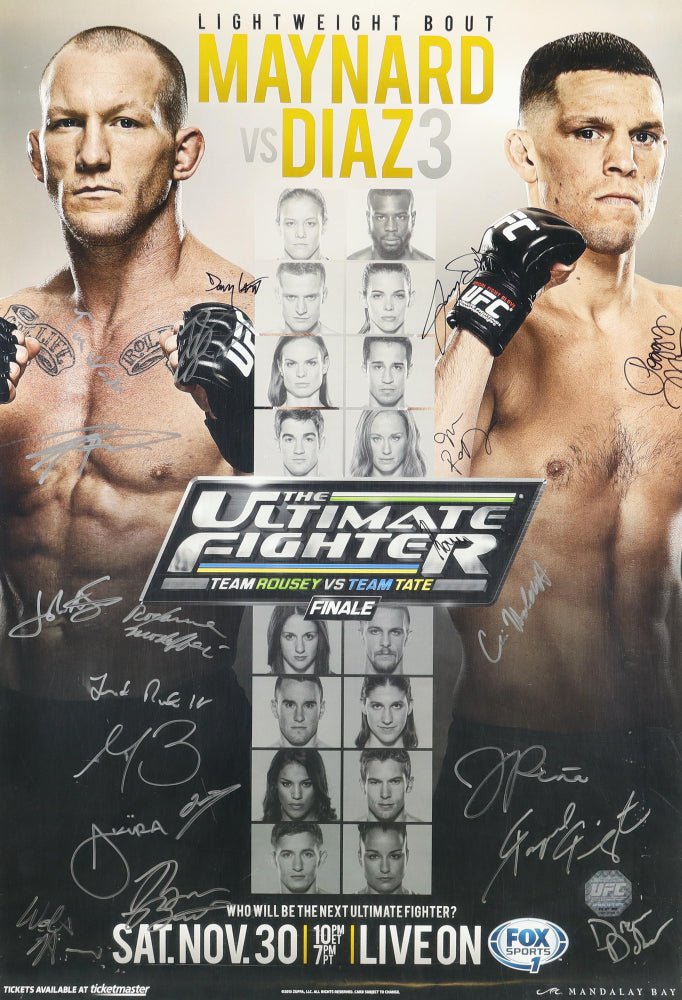 UFC Maynard vs Diaz LE 27x39 Poster, 20 Signatures (UFC) by Price Is Right Miami