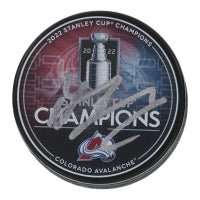 Valeri Nichushkin Signed 2022 Stanley Cup Champions Logo Hockey Puck (JSA) by Price Is Right Miami