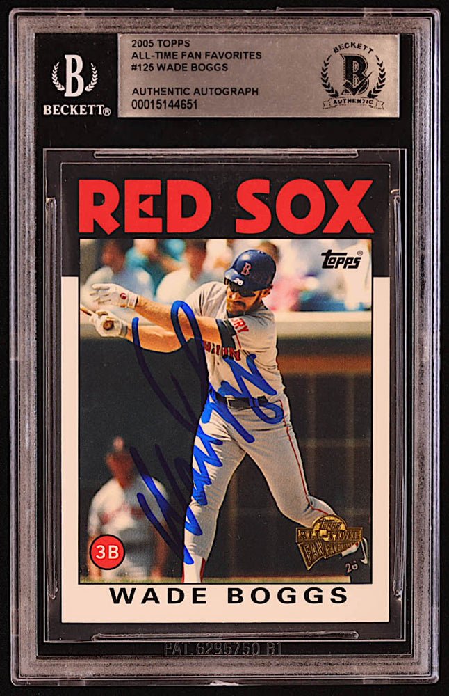 Wade Boggs Signed 2005 Topps Fan Favorites #125 (BGS) by Price Is Right Miami