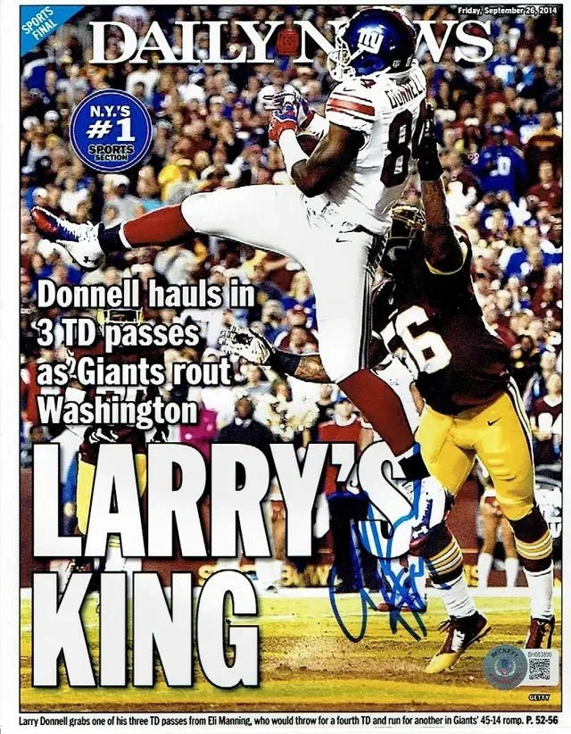 Larry Donnell New York Giants Autographed 8x10 Photo Beckett Holo by Price Is Right Miami