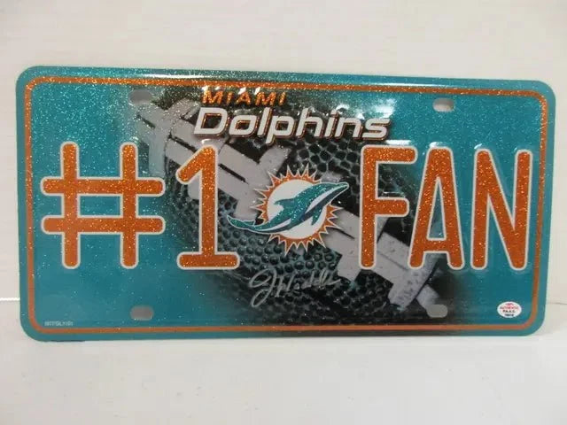 Jaylen Waddle Dolphins Signed License Plate (PAAS COA) by Price Is Right Miami