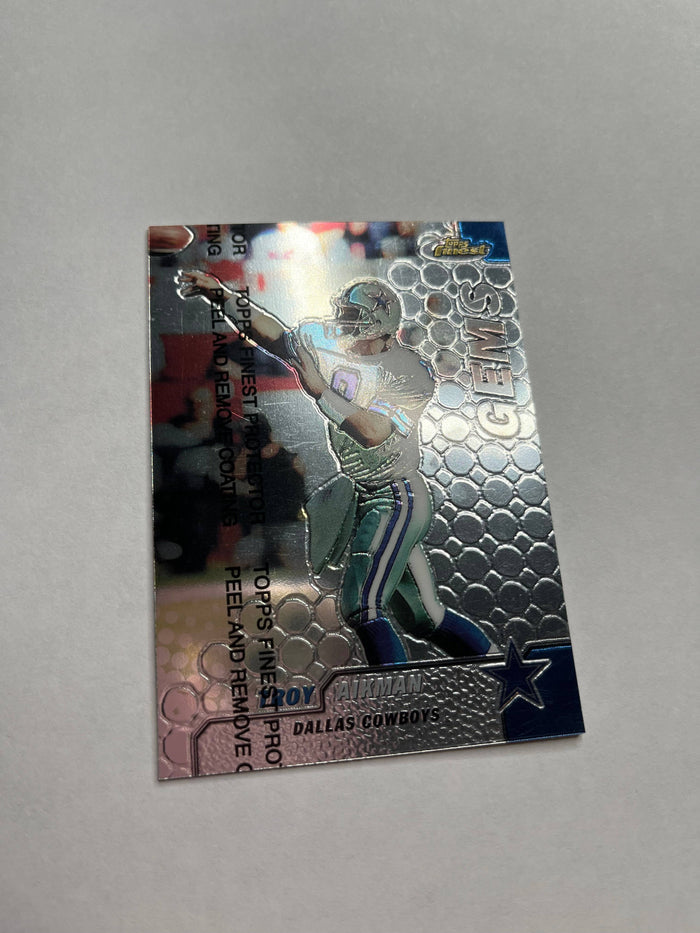 Troy Aikman 1999 Topps Finest Gems, Dallas Cowboys (Protective Coating Intact) by Price Is Right Miami