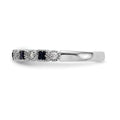Princess Blue Sapphire Diamond Prong 14K White Gold Half Eternity Band Ring by Fine Color Jewels