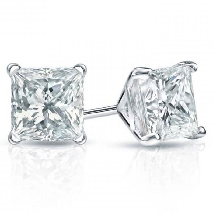 Princess-Cut Stud Earrings with Swarovski Crystals by DailySale