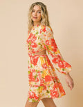 Printed Woven Cut Out Mini Dress by Boutique 23