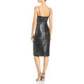 Black Halo Womens Metallic V-Neck Cocktail Dress by Vanessa Jane