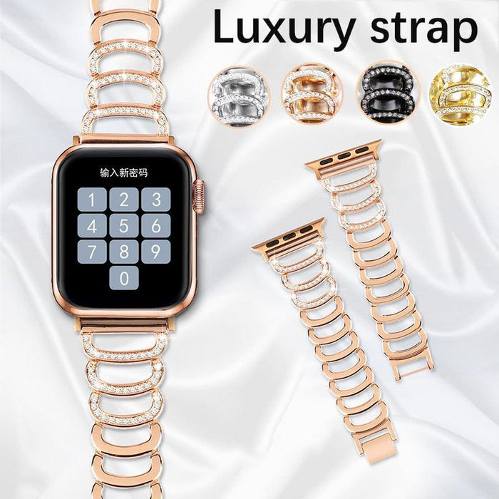 Diamond Apple Watch Band Series 11/10/9/8/7/6/5/4/ SE / Ultra 1/2/3 by Arleathercraft
