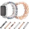 Real Pearl Apple Watch Band Series 11/10/9/8/7/6/5/4/ SE / Ultra 1/2/3 by Arleathercraft