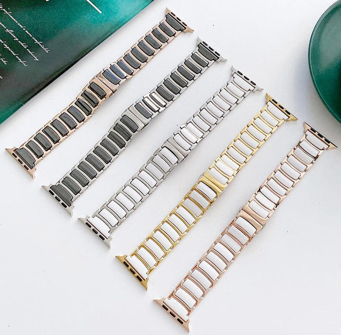 Ceramic Stainless Steel Apple Watch Band – Series 1–11 & Ultra 1–3 by Arleathercraft