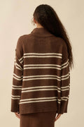 Promise the Label Striped Knit Quarter-Zip Sweater by Boutique 23