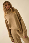 Promise the Label Textured Mock-Neck Sweater by Boutique 23