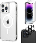 Protection Kit Bundle: Hybrid-Flex Hard Shell Case with Tempered Glass Screen and Camera Protector - iPhone 14 Pro Max by Zerodamage Sahara Case LLC