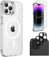 Protection Kit Bundle: Hybrid-Flex Kickstand Case with Tempered Glass Screen and Camera Protector - iPhone 14 Pro