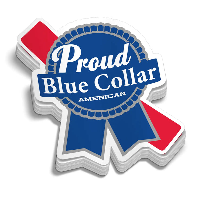 Proud Blue Collar 5 Inch Decal by Armed American Supply