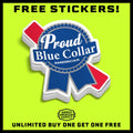 Proud Blue Collar Hard Hat Decal by Armed American Supply